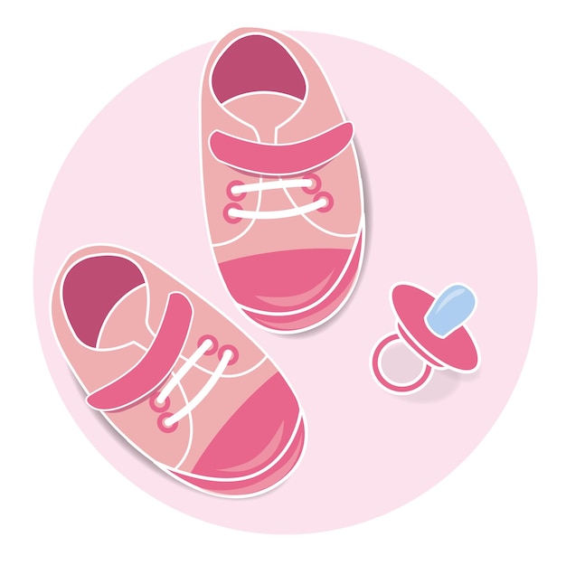 Baby shoes and pacifier for girl