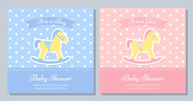 Baby Shower card design.  illustration. Birthday template invite.