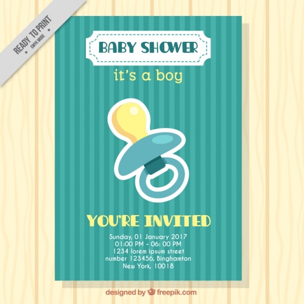 Vector baby shower card and dummy