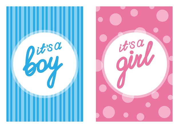 Baby shower card Its a boy its a girl