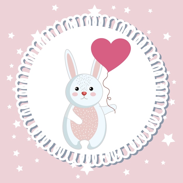 baby shower card with cute rabbit