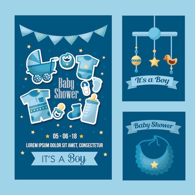 baby shower celebration banners pennats clothes bib toys 