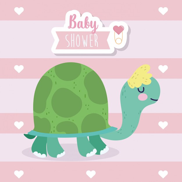 Baby shower cute turtle animal cartoon