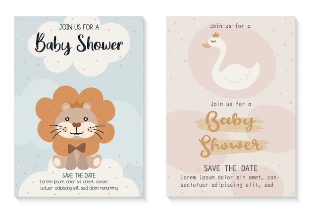 baby shower invitation card design template.