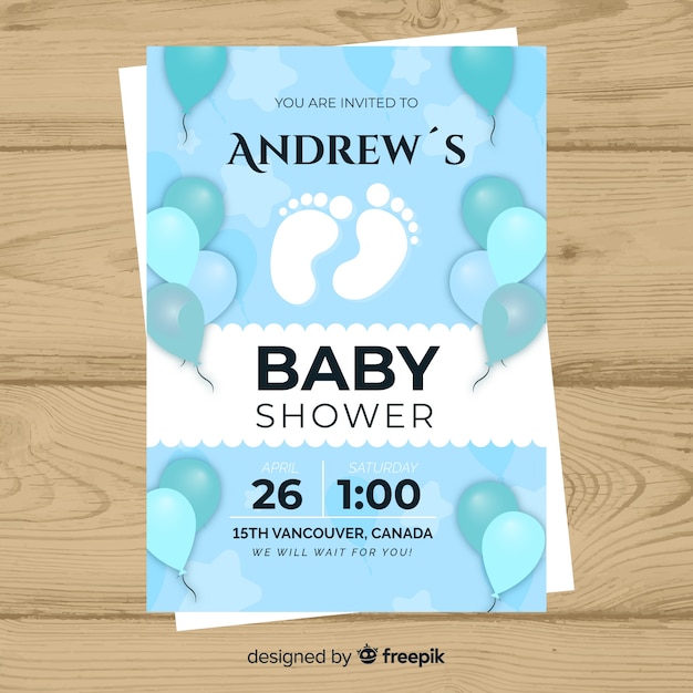 Baby shower invitation card template