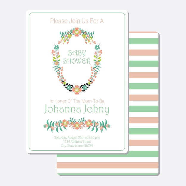 Baby Shower invitation card template 