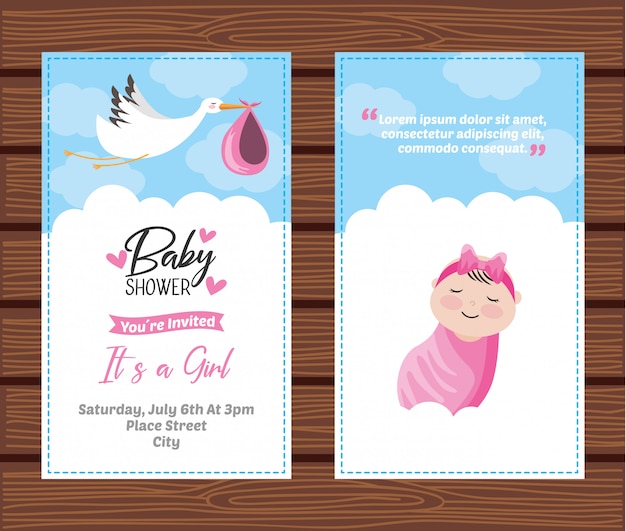 Baby shower invitation card template