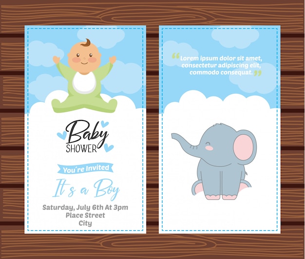 Baby shower invitation card template