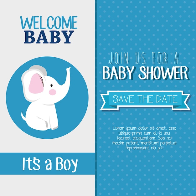 Vector baby shower invitation card vector illustration design