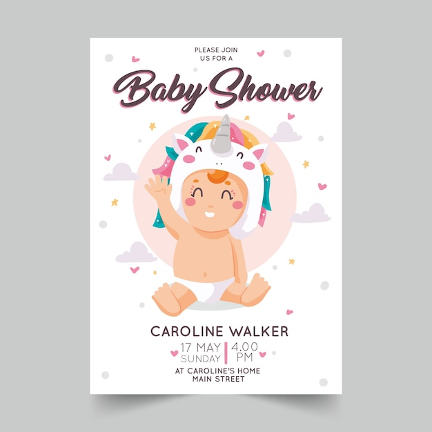 Baby shower invitation template