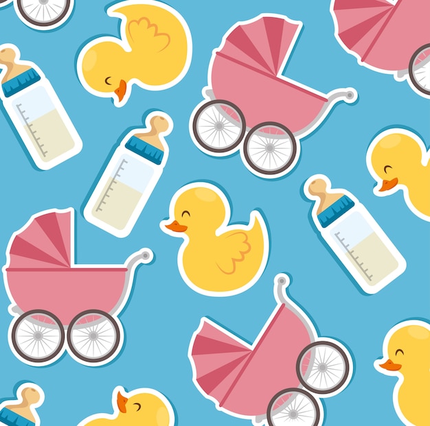 Baby shower seamless patterns