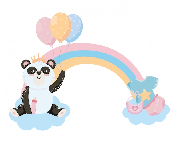 Baby shower symbol and panda 