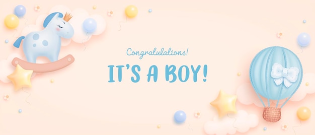 Baby shower template for boy