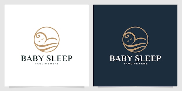 Baby sleep elegant logo design