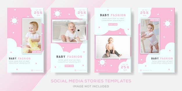 Baby template banner for instagram social media stories post