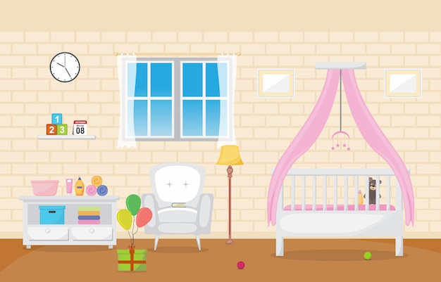 Baby Toddler Children Bedroom Interior Room Furniture