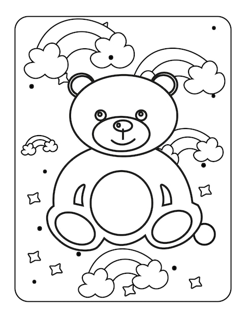 Baby toy illustration art Baby toy coloring page design easy coloring page for kids coloring page