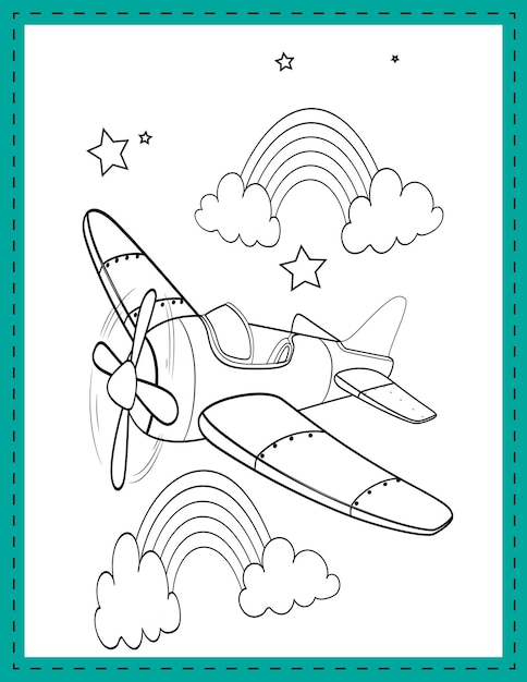 Baby toy and Kawaii coloring page for kids