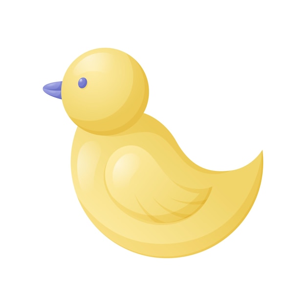 Baby toy rubber duck for swimming vector cartoon illustration