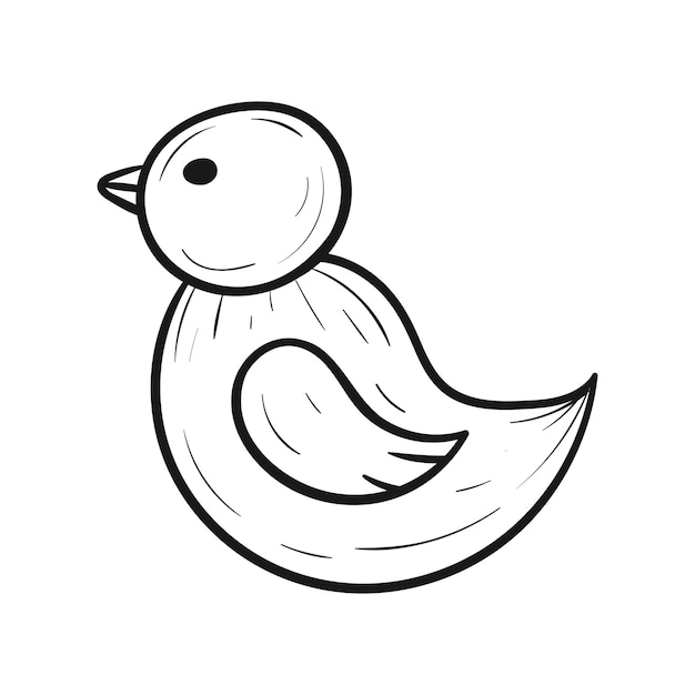 Baby toy rubber duck for swimming vector isolated doodle illustration