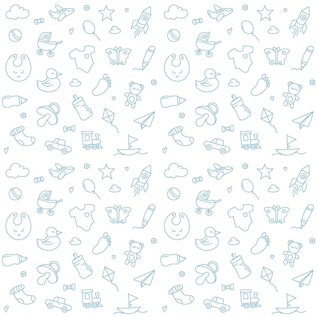 Baby toys cute seamless pattern background