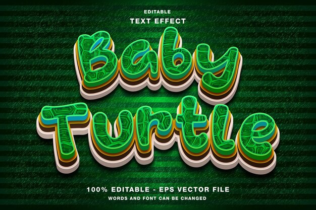 Baby Turtle 3D Editable Text Effect