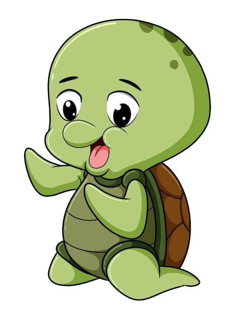 The baby turtle is gesturing something of illustration