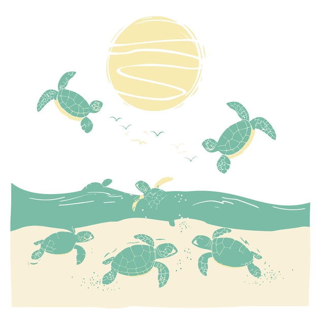 Vector baby turtles 1