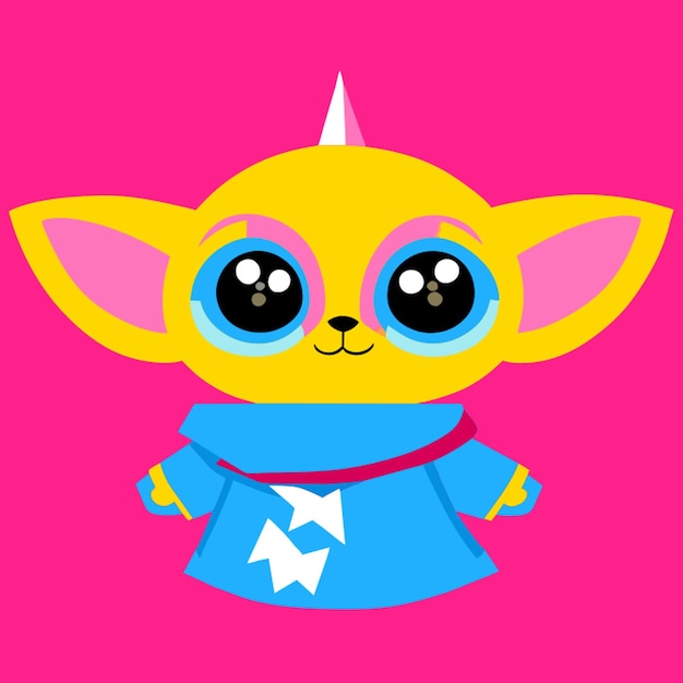 Vector baby yoda cute knowledge danging vector illustration kawaii