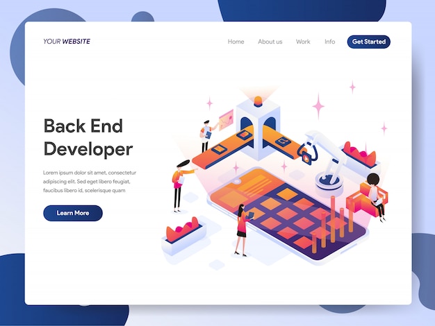 Back End Engineer banner of landing page