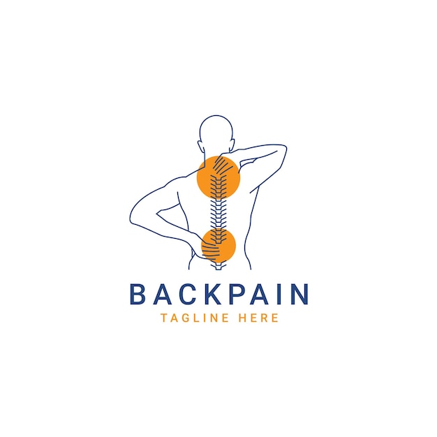 back pain treatment logo vector icon illustration