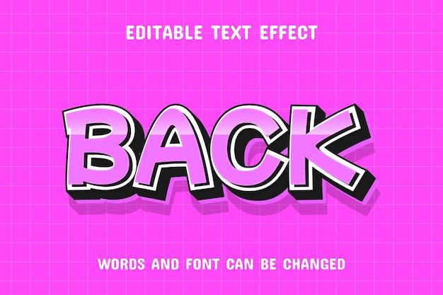 Back pink 3d text effect