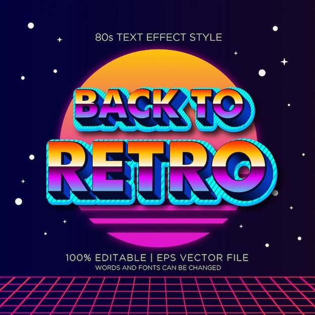 BACK TO RETRO 80S TEXT EFFECTS