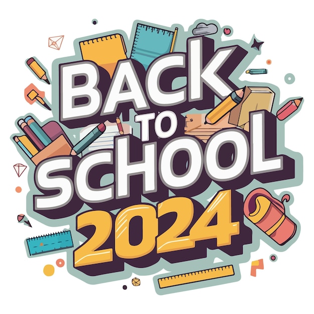 back to school 2024 concept vector design