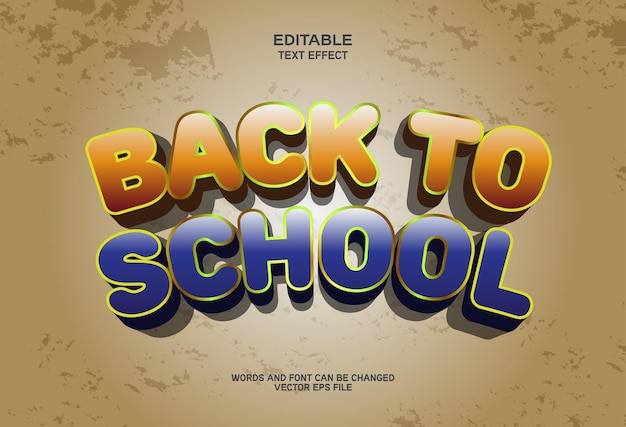 Back to school 3d banner text effect