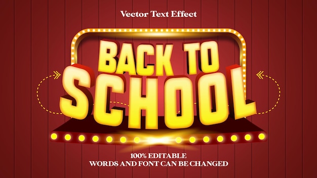 back to school 3d editable text effect template