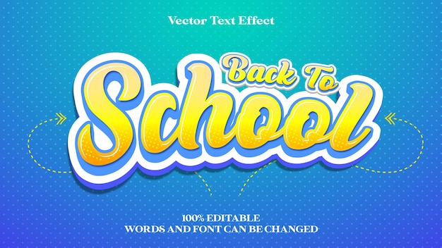 back to school 3d editable text effect with modern style