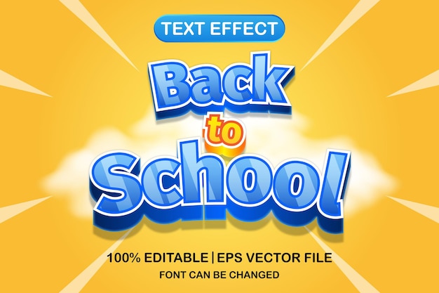 Back to school 3d editable text effect