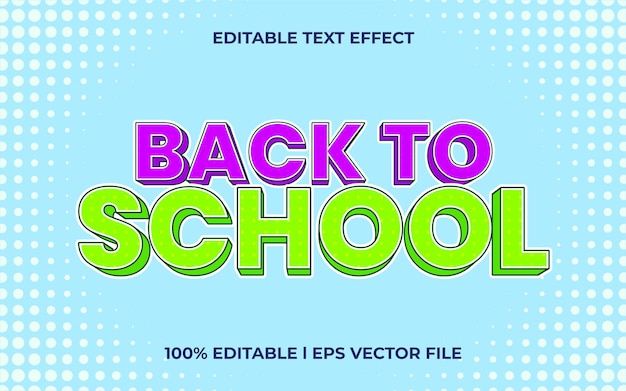 back to school 3d text effect with gravity theme. stylish text lettering typography font style