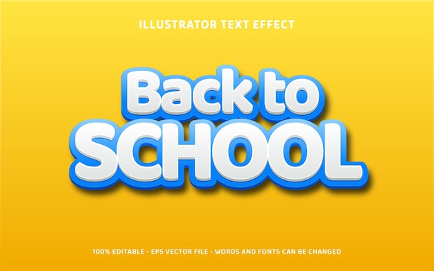 back to school 3d text style effect on yellow background