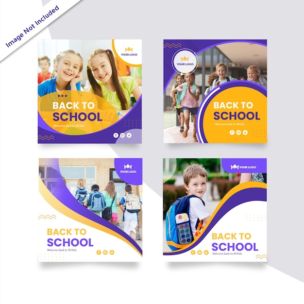 Back to school 4 design instagram post