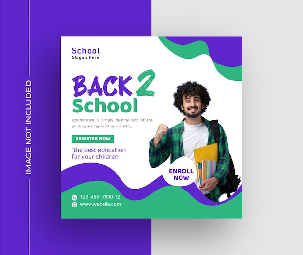 Back To School Admission Promotion Social Media Post Template