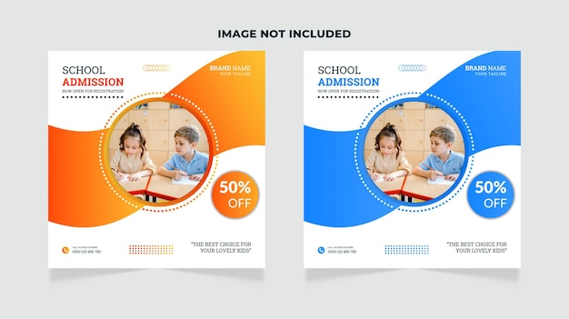 Back to school admission social media post template