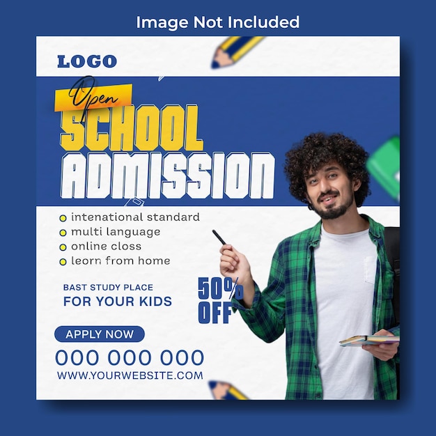 Back to school ads promotional social media post template design