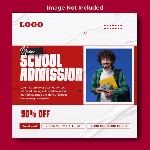 Back to school ads promotional social media post template design