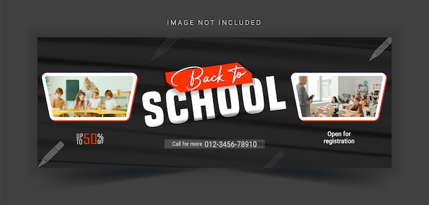 Vector back to school advertising cover template design