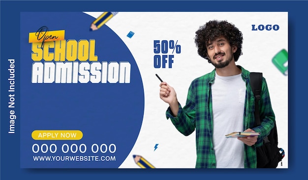 Back to school advertising web banner template design