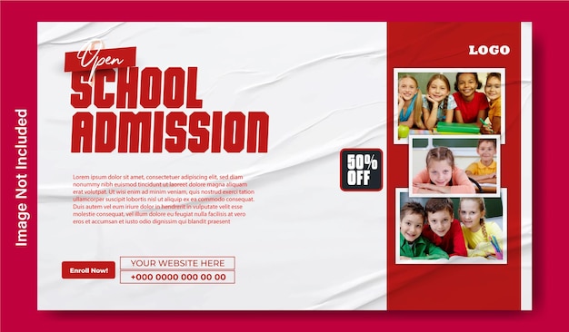 Back to school advertising web banner template design