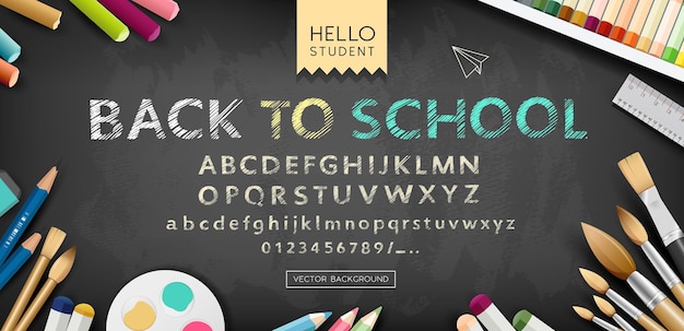 Back to school alphabet sketch design.