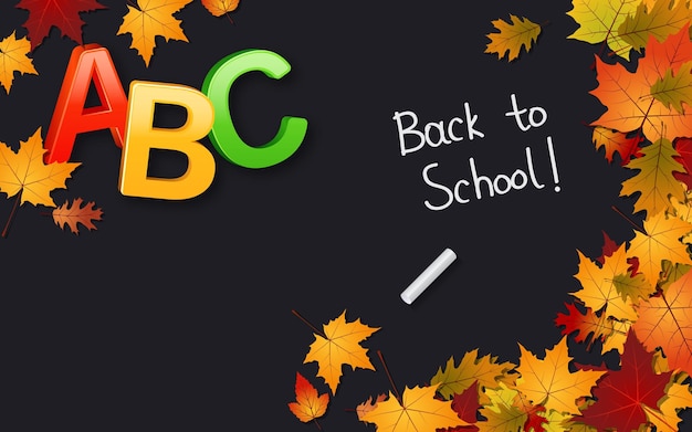 Back to school autumn style vector background